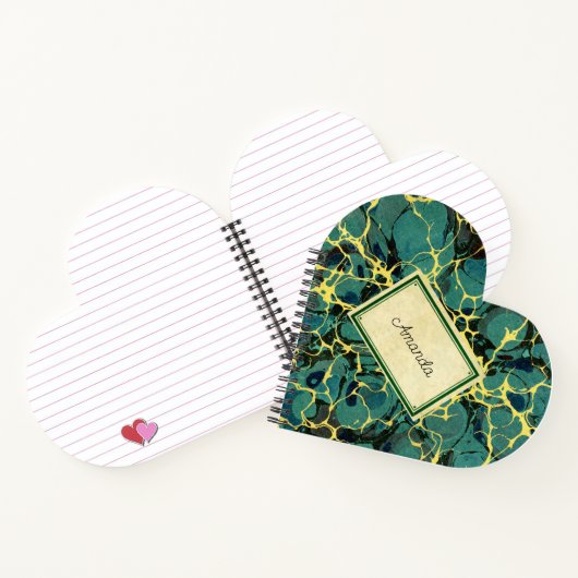  Antiek gemarmerd papier en naamlabel Notitieboek (Binnen)