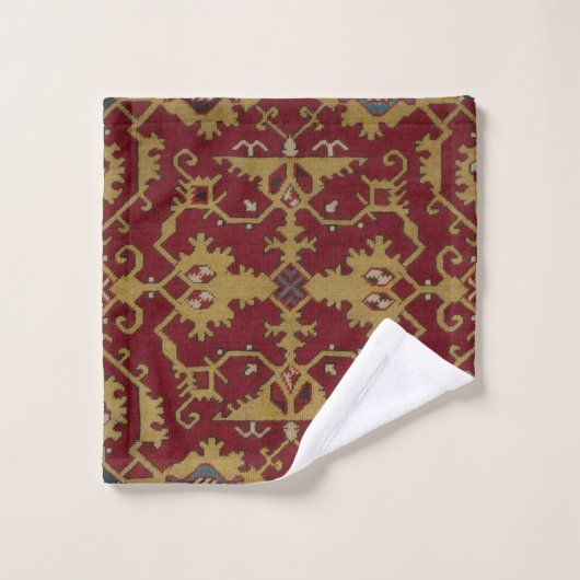 Antiek Geometrisch Oriental Persian Red Pattern Bad Handdoek (Wasdoekje)