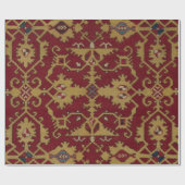 Antiek Geometrisch Oriental Persian Red Pattern Cadeaupapier (Vlak)