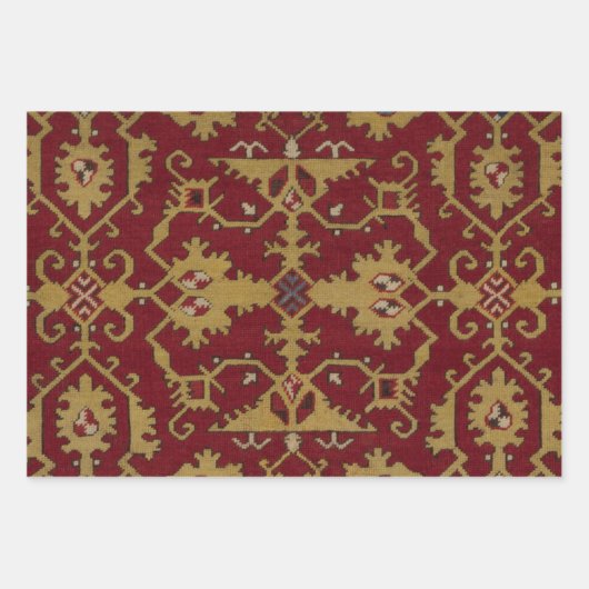 Antiek Geometrisch Oriental Persian Red Pattern Inpakpapier Vel (Voorkant 3)