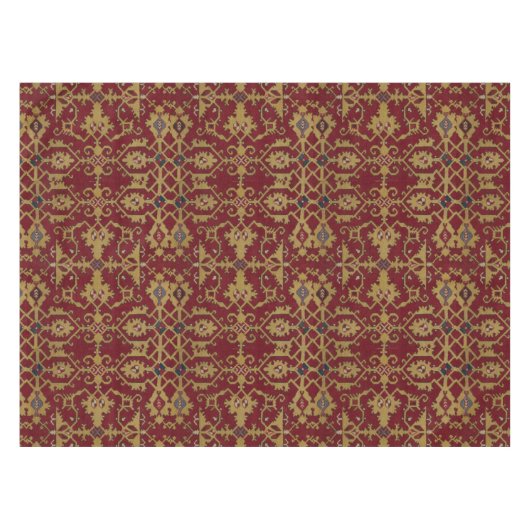Antiek Geometrisch Oriental Persian Red Pattern Tafelkleed (Voorkant (Horizontaal))