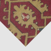 Antiek Geometrisch Oriental Persian Red Pattern Tissuepapier (Detail)