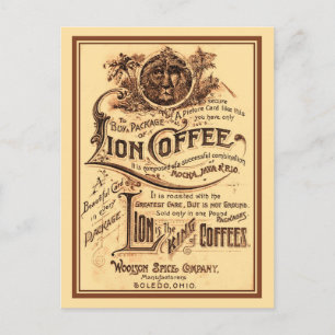  antiek gerestaureerd Lion Coffee adverteren Briefkaart