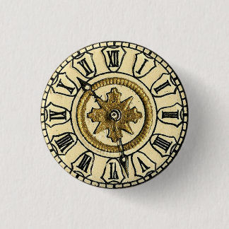 Antiek Gilt Clock Face Steampunk Ronde Button 3,2 Cm