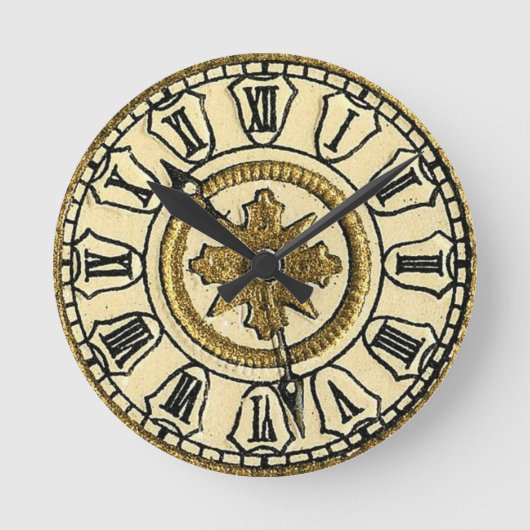 Antiek Gilt Clock Face Steampunk Wall Clock Ronde Klok (Voorkant)