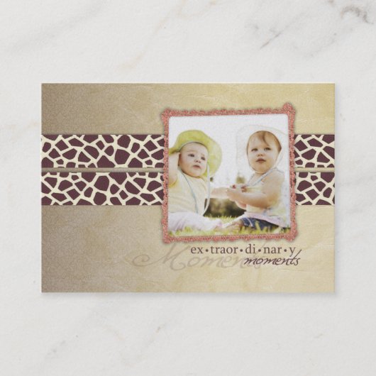 Antiek Giraffe Chubby Visitekaartjes (Voorkant)