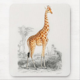 Antiek Giraffe Natuurhistorische Print Orbigny Muismat
