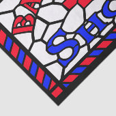 Antiek Glas in lood Barbershop Sign Tissuepapier (Detail)