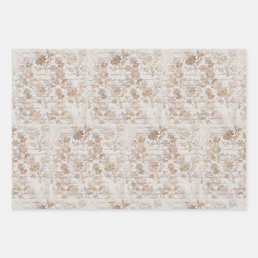 Antiek Gold Damascript Inpakpapier Vel (Voorkant 2)