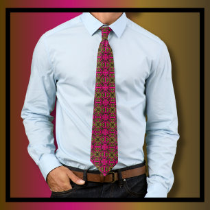 Antiek Gold Damask Patroon Stropdas