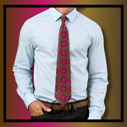 Antiek Gold Damask Patroon Stropdas