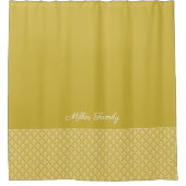 Antiek Gold Damask Pattern Bath Showgordijn Douchegordijn (Voorkant)