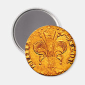 ANTIEK GOLD FLORENTINE FORINT MAGNEET (Voorkant / Achterkant)