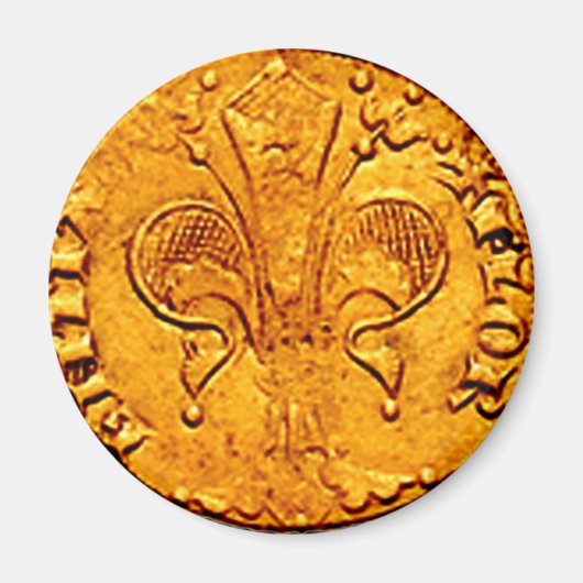 ANTIEK GOLD FLORENTINE FORINT MAGNEET (Voorkant)