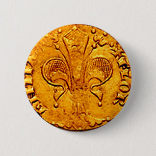 ANTIEK GOLD FLORENTINE FORINT RONDE BUTTON 5,7 CM