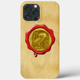ANTIEK GOLD GEEL RODE WAX SEAL Parchment iPhone 13 Pro Max Hoesje