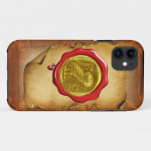 ANTIEK GOLD GEEL RODE WAX SEAL parchment Case-Mate iPhone Case (Achterkant (horizontaal))