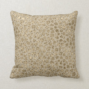 Antiek Gold Glitter Cream Leopard Print Kussen