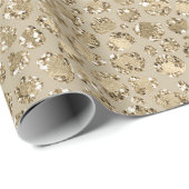 Antiek Gold Glitter-leopardprinter Cadeaupapier (Rol Hoek)