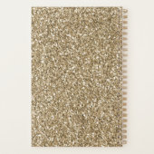 Antiek Gold Glitter-leopardprinter Planner (Achterkant)