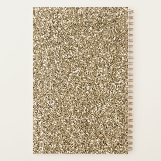 Antiek Gold Glitter-leopardprinter       Planner (Achterkant)