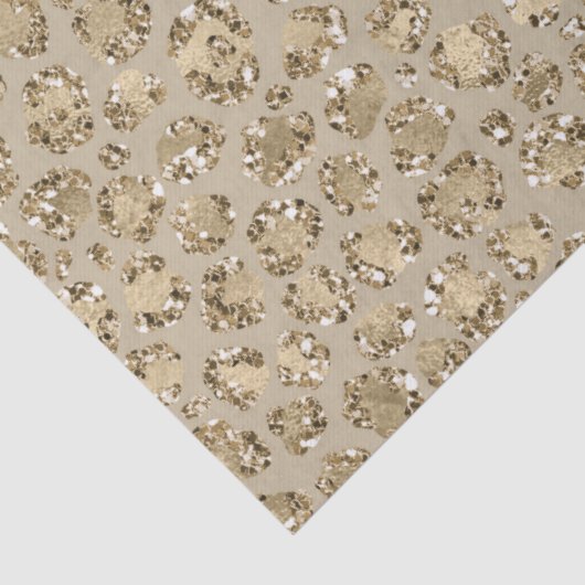 Antiek Gold Glitter-leopardprinter      Tissuepapier (Detail)