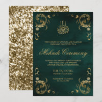 Antiek Gold Lijst Emerald Green Islamic Mehndi