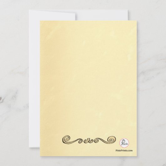 Antiek Gold Scroll Afstuderen Kaart (Achterkant)