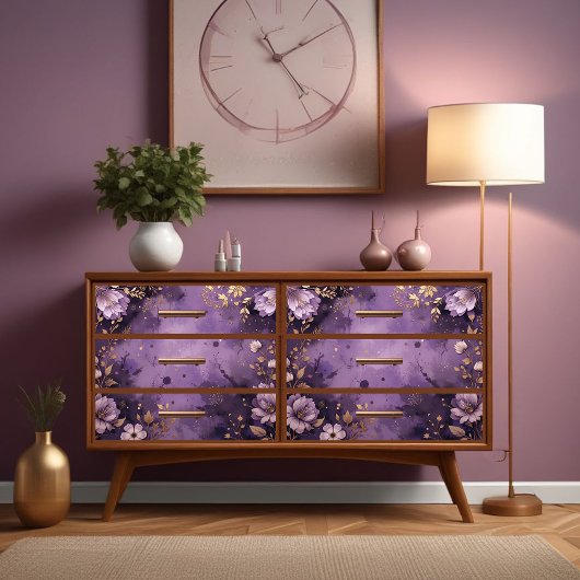 Antiek Golden Petals & Plum Twilight Decoupage Tissuepapier