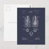 Antiek golfbal 1902, Patenttekening Briefkaart (Voorkant / Achterkant)
