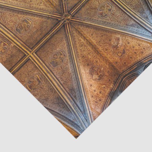 Antiek Gotische Kathedraal Plafond Decoupage Tissuepapier (Detail)