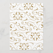 Antiek Goud Bloei Bruiloft Diner Menu (Achterkant)