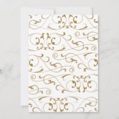 Antiek goud bloeien monogram bruiloft uitnodiging (Achterkant)