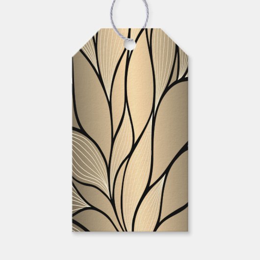 Antiek goud creatief verlofpatroon cadeaulabel (Voorkant)