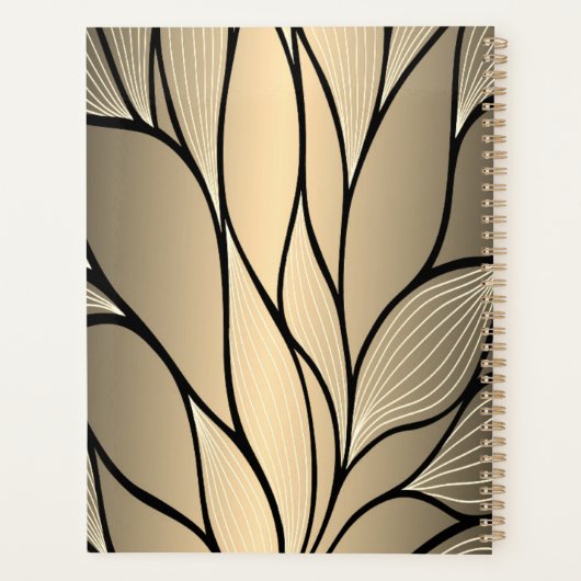 Antiek goud creatief verlofpatroon planner (Achterkant)