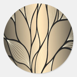 Antiek goud creatief verlofpatroon ronde sticker