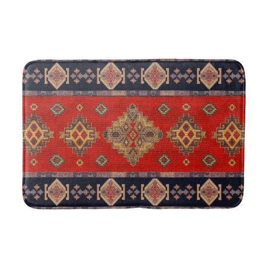 Antiek  goud Onyx Rood Kilim Turks Badmat (Voorkant)