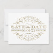 Antiek Goud Wit Vlaanderen Sparen de Datum Save The Date (Voorkant)