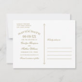 Antiek Goud Wit Vlaanderen Sparen de Datum Save The Date (Achterkant)