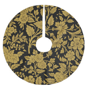Antiek gouden bloemmotief Indiase lac-work zwarte Kerstboom Rok