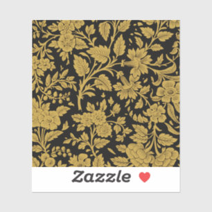 Antiek gouden bloemmotief Indiase lacquerwerk zwar Sticker