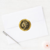 Antiek gouden bruiloft Dank u Ronde Sticker (Envelop)