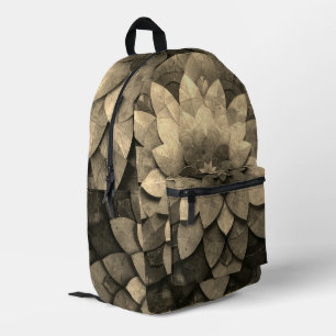 Antiek gouden mandala kunst geweven bloem bedrukte rugzak