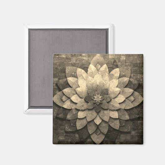 Antiek gouden mandala kunst geweven bloem magneet (Voorkant / Achterkant)