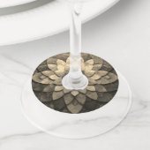 Antiek gouden mandala kunst geweven bloem wijnglaslabel (Dichtbij)