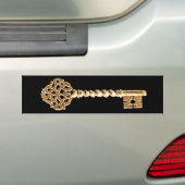 Antiek gouden stoampunk Skeleton Key Bumpersticker (Op auto)