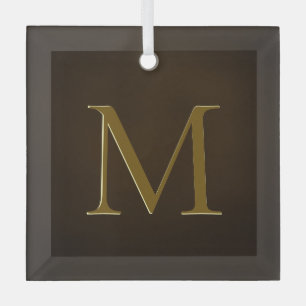 Antiek goudrelig monogram persoonlijke cadeaus glas ornament