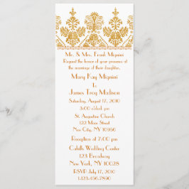 Antiek goudvormig Trim Motif Wedding Uitnodiging