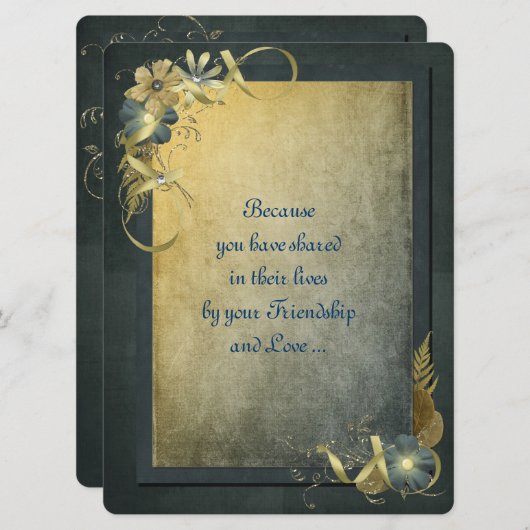 Antiek goudweddenschap kaart (Voorkant / Achterkant)