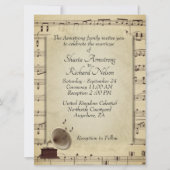 Antiek Gramophone Music Wedding Theme Uitnodiging (Voorkant)